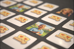 Matchy Matchy memory card game on a family table